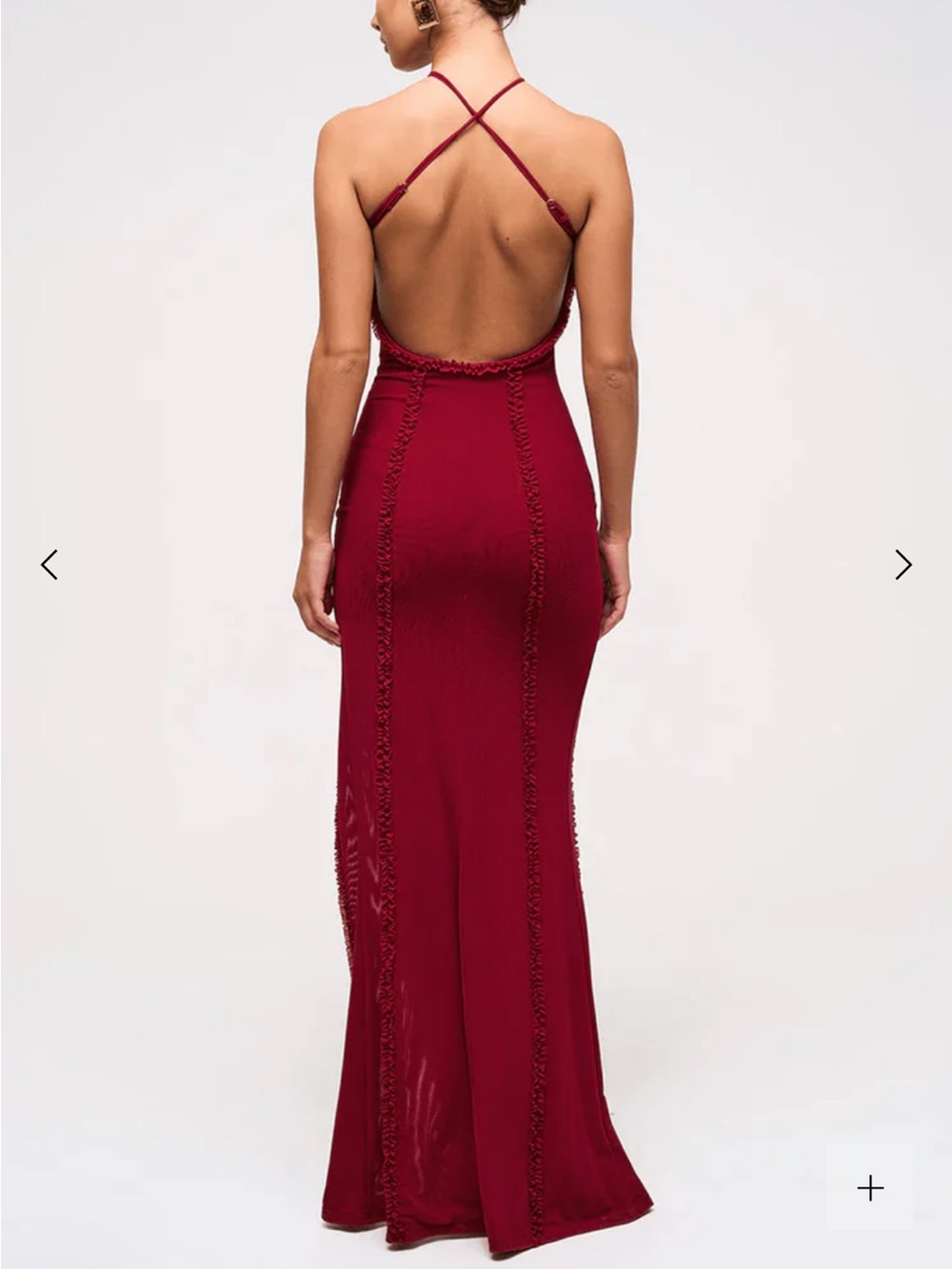 Murci Red Strappy Maxi Dress with Front Slit - Picture 6 of 8